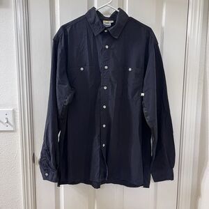 Solumbra Black Safari Shirt Long Sleeve Sun Protection Vented Men's Size Large